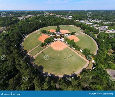 An Panoramic Aerial View Of A Baseball Field Stock Image Image Of