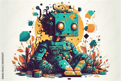 Robot Cartoon Vector Cute Robot Character Ai Artificial Intelligence