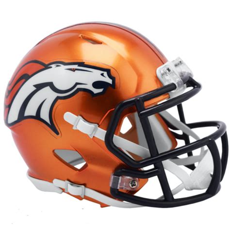 Nfl Football Riddell Denver Broncos Alt Flash Mini Revolution Speed