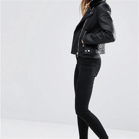 ASOS Jackets Coats Asos Barneys Originals Biker Jacket Faux Fur