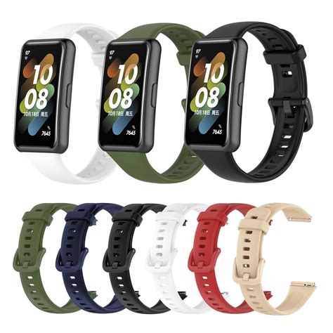 For Huawei Band 7 Silicone Watch Band Army Green