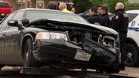 Police Car Involved Crash Scene Of Crash Cleared In Waco