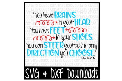 Dr Seuss SVG * Dr Seuss * Brains * Direction * Seuss Cut File By