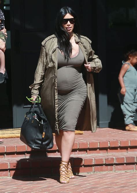 Kim Kardashian Baby Bump In La Pictures August 2015 Popsugar