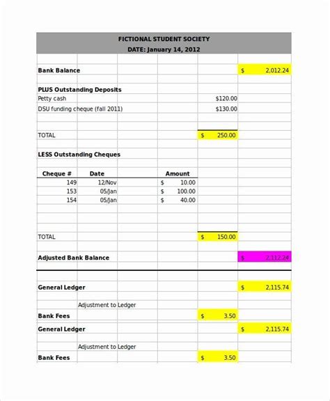 Bank Statement Reconciliation Template Best Of 7 Bank Reconciliation