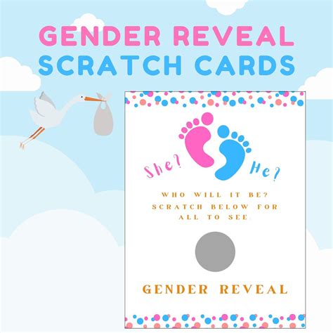 Gender Reveal Scratch Cards Fun Activities Gender Reveal Etsy