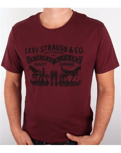 Levis Strauss And Co Logo T Shirt Burgundyteemens