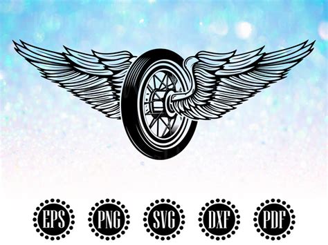 Wheels Svg Winged Wheel Svg Cricut Motorcycle Svg File In Etsy