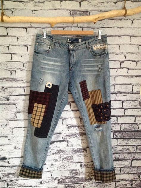 kreolka patchwork jeans denim up cycled re fashioned etsy canada patchwork jeans premium