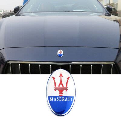Maserati Front Emblem Ghibli Granturismo Quattroporte Blue Chrome Ebay