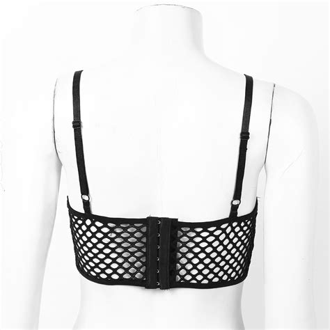 Womens Ladies Club Erotic Tanks Hollow Out Netted Lingerie Nipples Bra