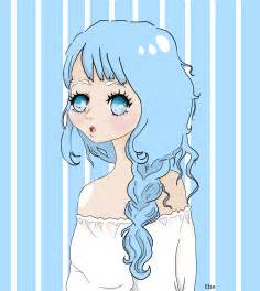 Light Blue Hair Girl By Sunflowerhebe On Deviantart