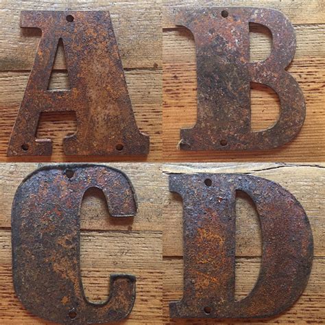 Rusty Metal Letters Predrilled 4 Tall For Art Sign Decor Make