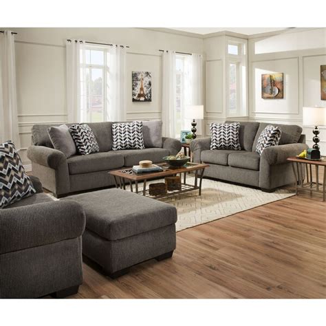Shop Simmons Upholstery Tokyo Pebble Loveseat Free Shipping Today