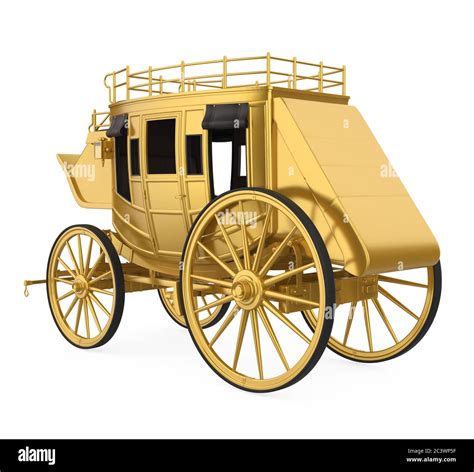 Vintage Golden Carriage Isolated Stock Photo Alamy