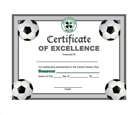 Soccer Certificate Template 7 Download Free Documents In Psd Pdf