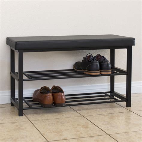 Best Choice Products 2 Tier 220lb Capacity Steel Metal Storage Bench
