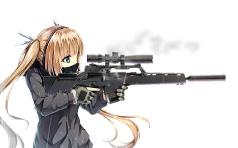 Sniper Anime Girl With Gun