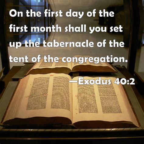 Exodus 402 On The First Day Of The First Month Shall You Set Up The