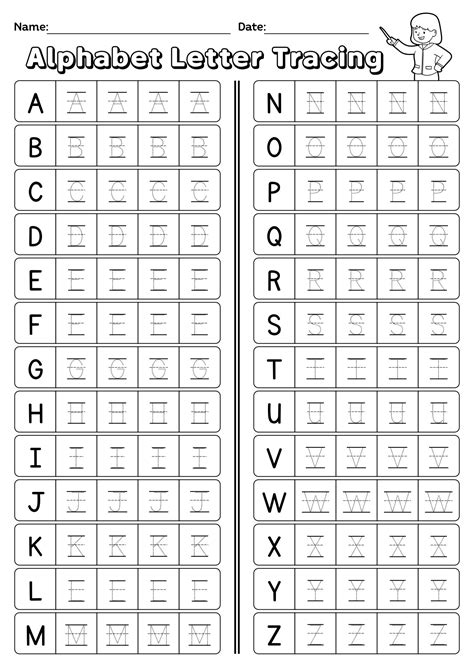 Letters Of The Alphabet Worksheet Printable