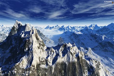 Peaks Mountains Rocks For Desktop Wallpapers 1800x1200