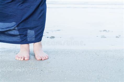 Woman Feet Closeup Of Girl Relaxing On Beach Stock Photo Image Of
