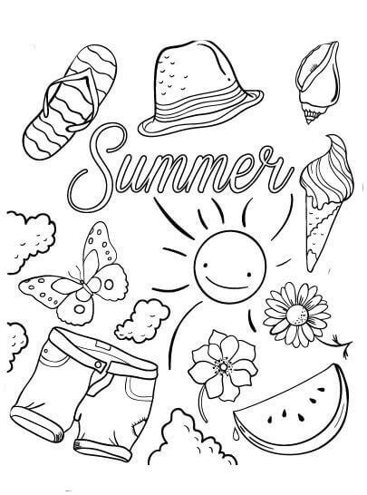 Desenhos De Verão Para Colorir Imprimir E Pintar Colorirme