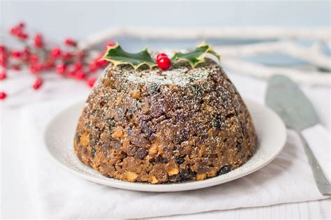 Dessert is a rich, fruity cake called christmas pudding. Tried and Tested British Christmas Pudding Recipe