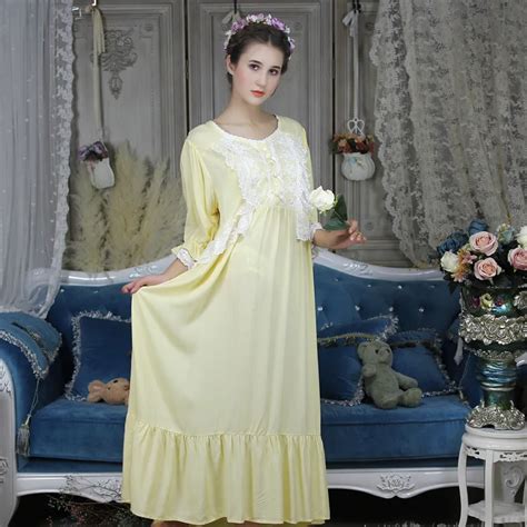 Vintage Princess Nightgowns Sweet Lace Cotton Long Sleepwear Female Loose Plus Size Nightdress