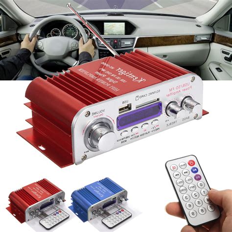 Channel Hi Fi Audio Stereo Mini Amplifier Car Home Mp Usb Fm Sd W Remote V Alexnld