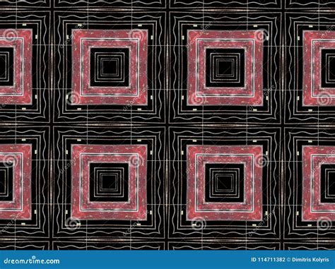 Red Squares Geometric Shapes Pattern Stock Illustration Illustration