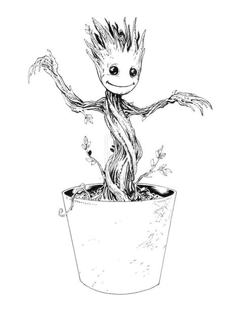 Baby groot baby groot drawing disney coloring pages coloring pages to print superhero coloring pages pokemon coloring pages avengers coloring pages if you were doing this for spring you'd change the color scheme a bit, but the idea is still the same! Coloring pages: Groot, printable for kids & adults, free
