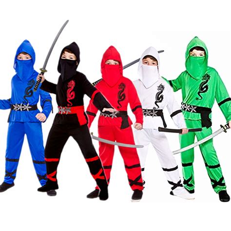 Kids Ninjago Costume Power Ninja Cosplay Boys Children Halloween