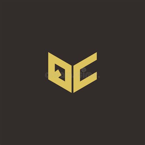 Qc Logo Letter Initial Logo Designs Template With Gold And Black