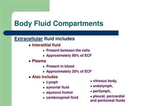 Composition Of Body Fluids Online Presentation