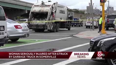 Woman Hit By Garbage Truck Suffers Life Threatening Injuries Youtube