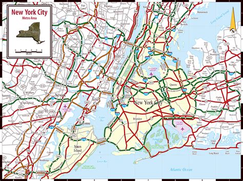 Detailed Road Map Of New York City New York City Detailed Road Map