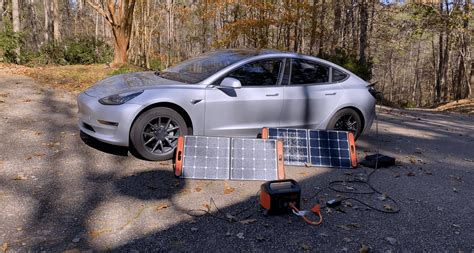 Charging A Tesla Model 3 With A Portable Solar Rig 4k Video