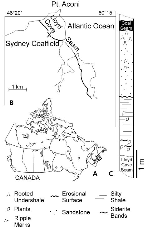 A − Location Map Canada • B − X Marks The Sample Location In Download Scientific Diagram
