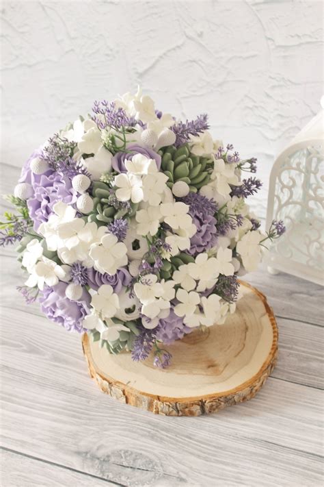 Succulent Wedding Bouquet Bridal Bouquet Purple Lavender Etsy