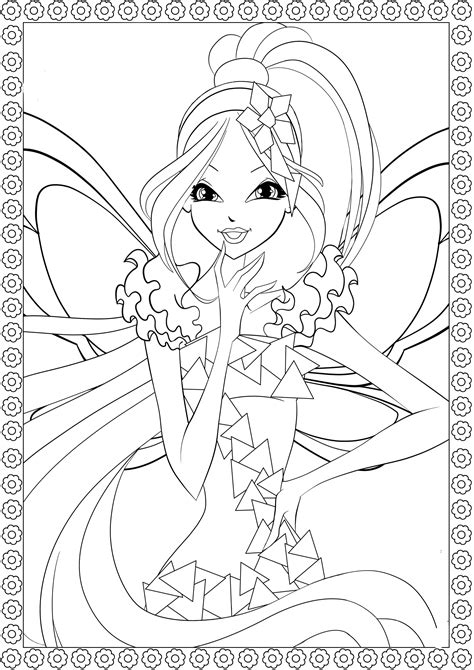 Winx Flora Coloring Pages Coloring Book Art Cartoon Coloring Pages