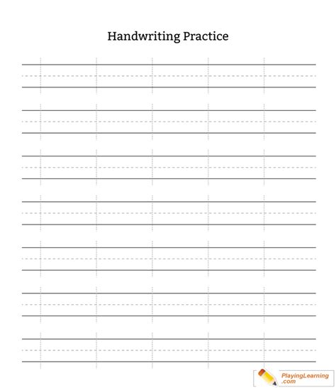 Kindergarten Handwriting Practice Blank Sheet Guideline | Free