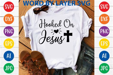 Hooked On Jesus Svg Design Graphic By Craftzone · Creative Fabrica