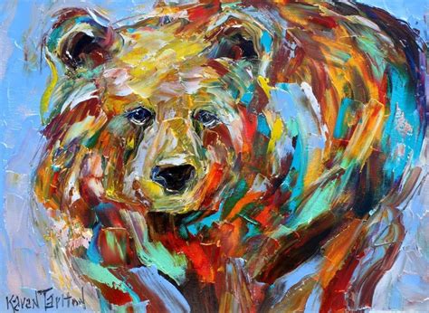 Bear Art Bear Print On Canvas Made From Image Of Past Painting By