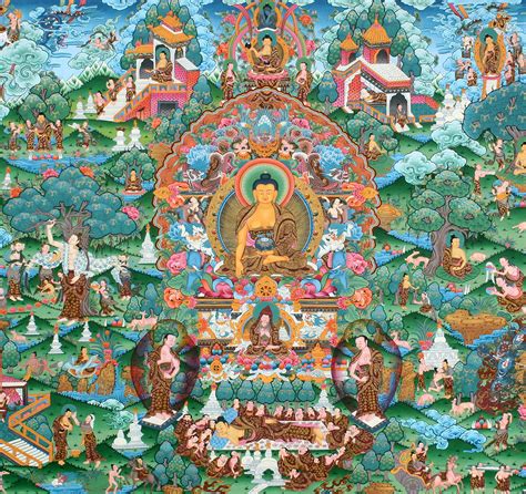 Life Of Buddha Thangka Painting Masterpiece