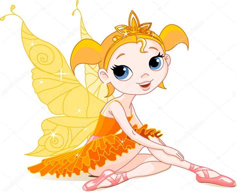 Little Orange Fairy Ballerina — Stock Vector © Dazdraperma 1247870