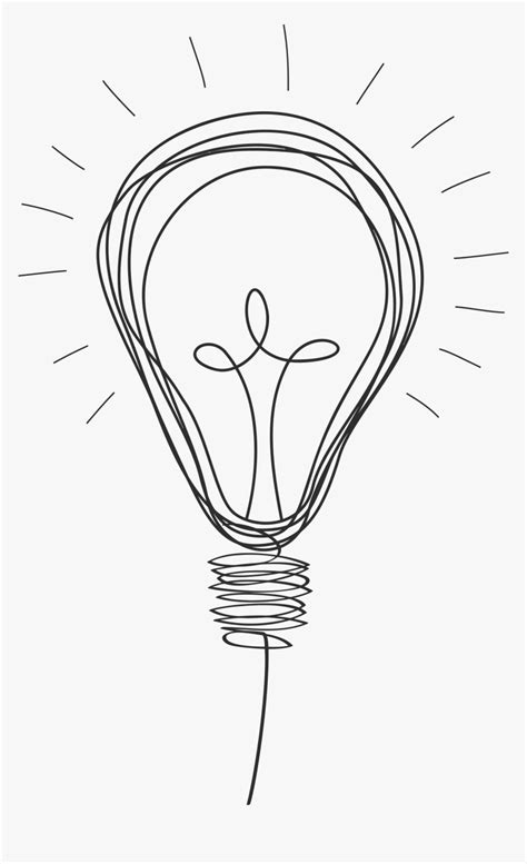 Light Bulb Line Drawing Hd Png Download Kindpng