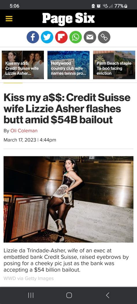 Christalball On Twitter Credit Suisse Wife Lizzie Asher Flashes Butt