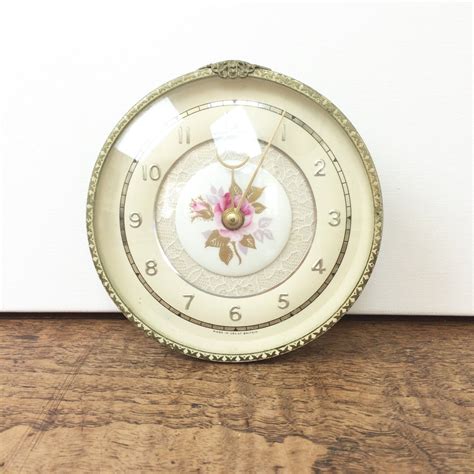 Original Vintage Pretty Floral Bedside Alarm Clock