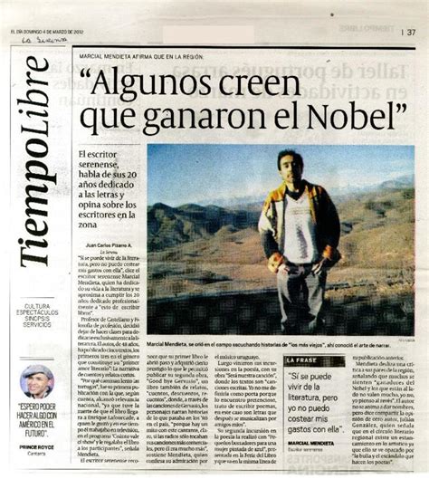 "Algunos creen que ganaron el Nobel" [artículo] Juan Carlos Pizarro A